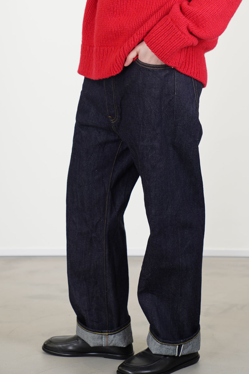cs42-wp01b selvedge denim wide tapered cut rinse