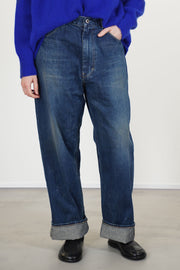 cs42-wp12 selvedge denim ranch pants dark wash