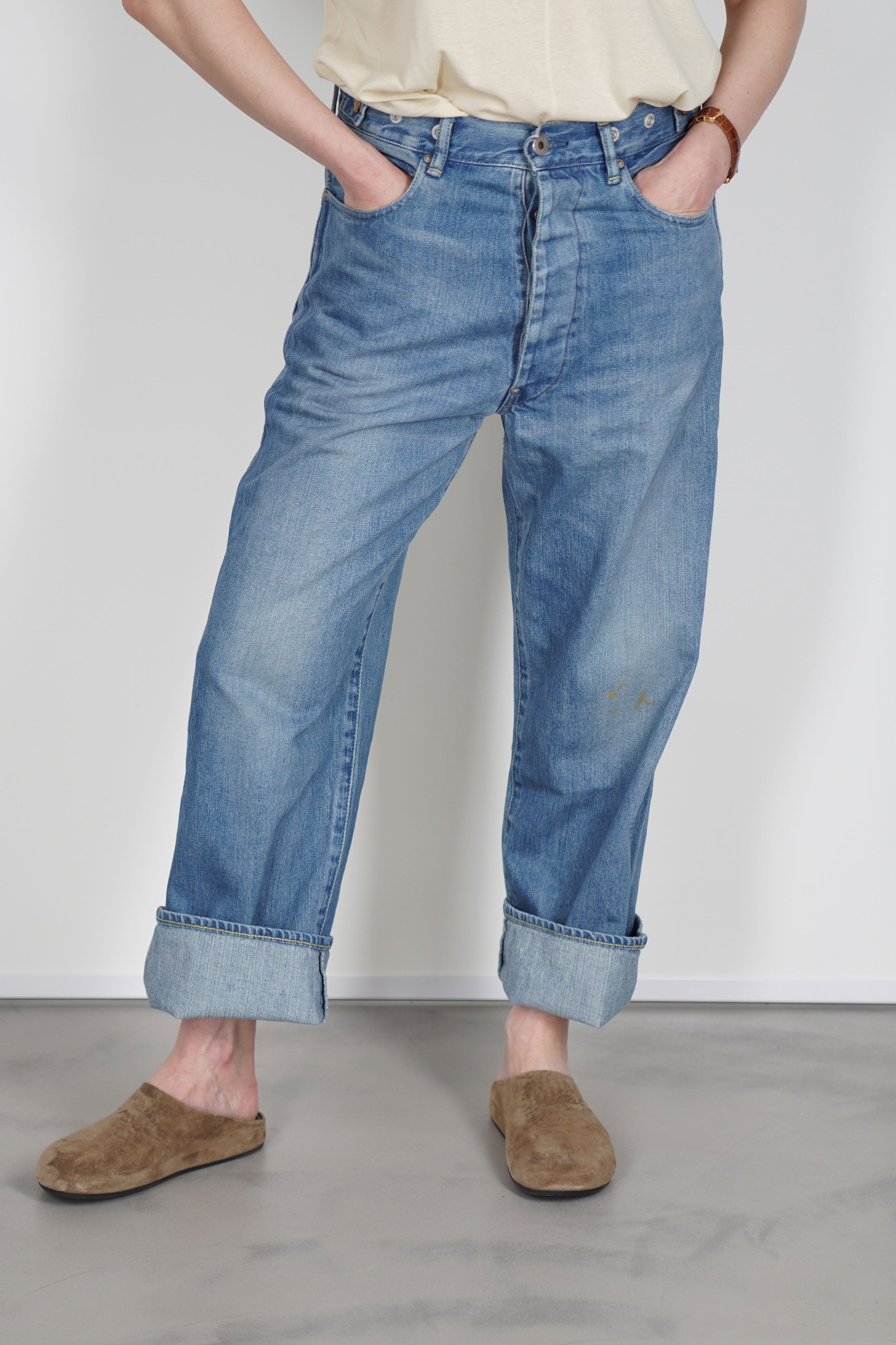 cs41-mp10b wide denim pants smoky light
