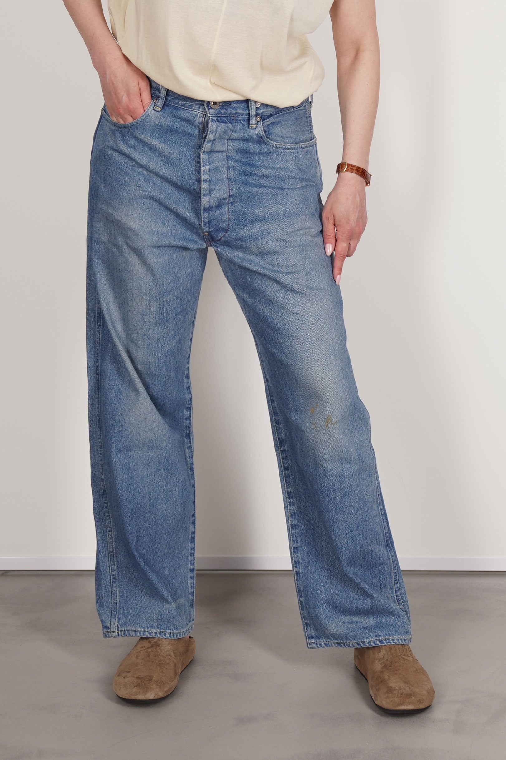 cs41-mp10b wide denim pants smoky light
