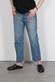 cs41-wp07 selvedge denim used ankle cut medium distress