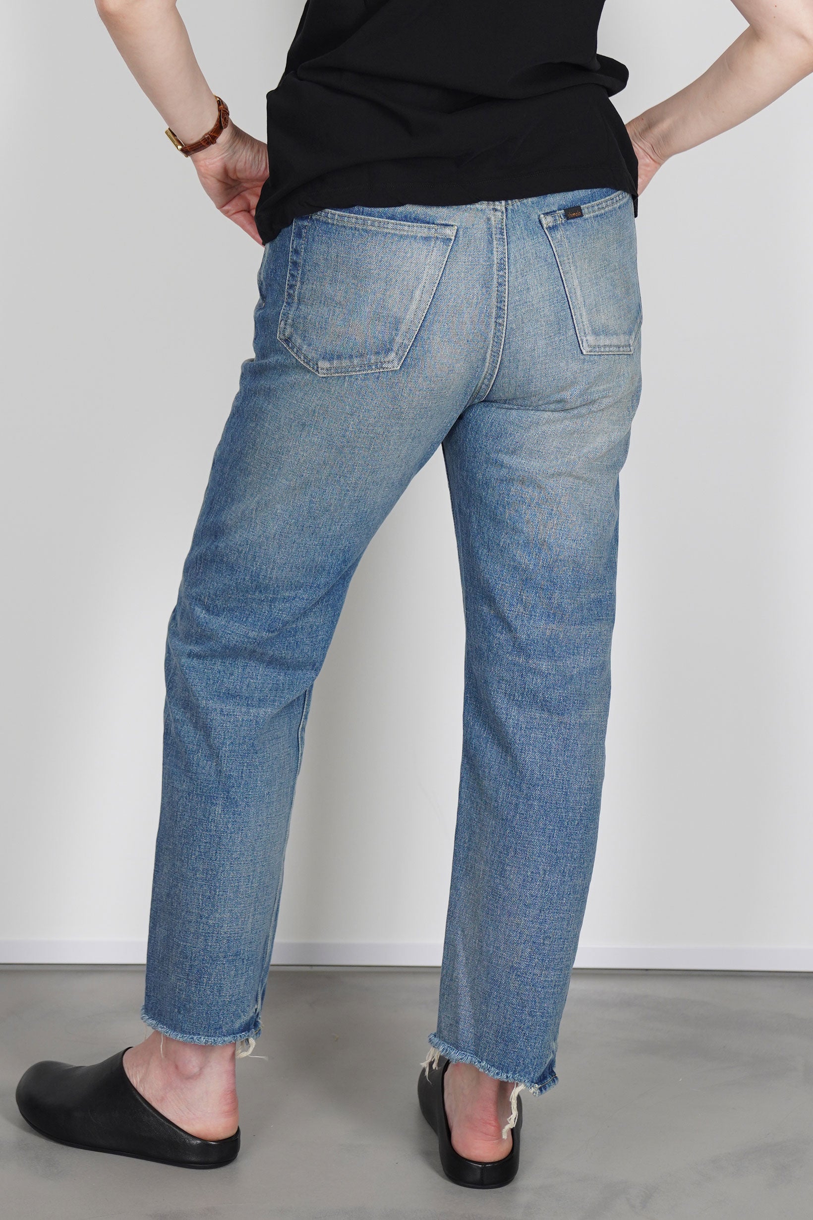 cs41-wp07 selvedge denim used ankle cut medium distress