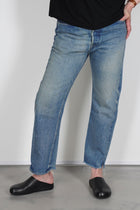 cs41-wp07 selvedge denim used ankle cut medium distress