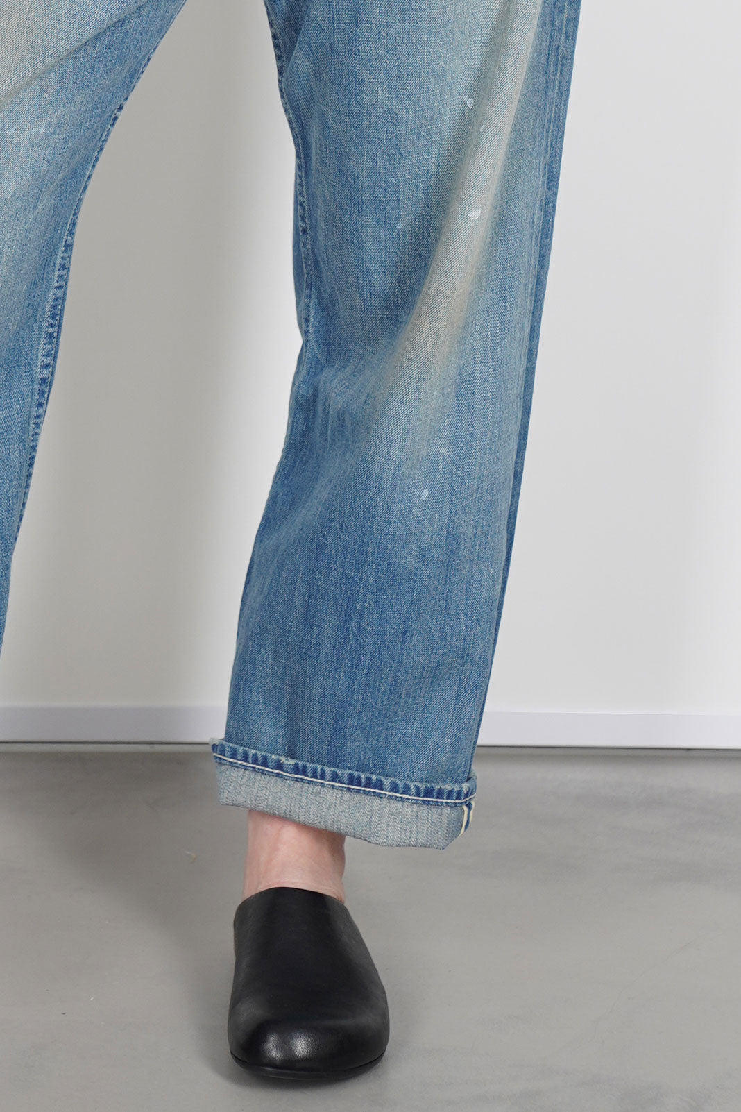 cs41-wp12 selvedge denim ranch pant work light blue
