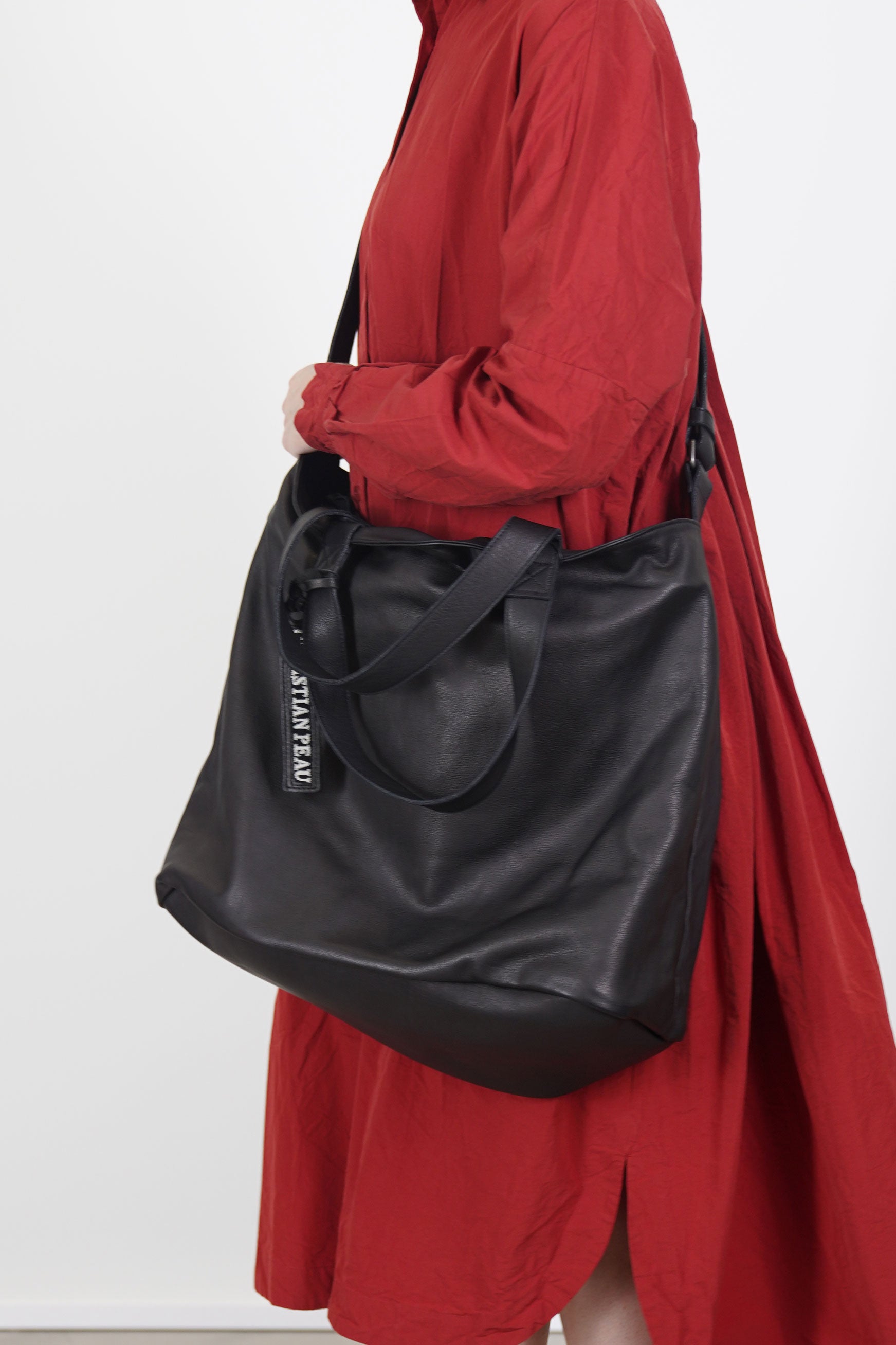 soft large leather cross body bag black