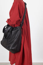 soft large leather cross body bag black