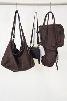 soft leather large bag dark brown