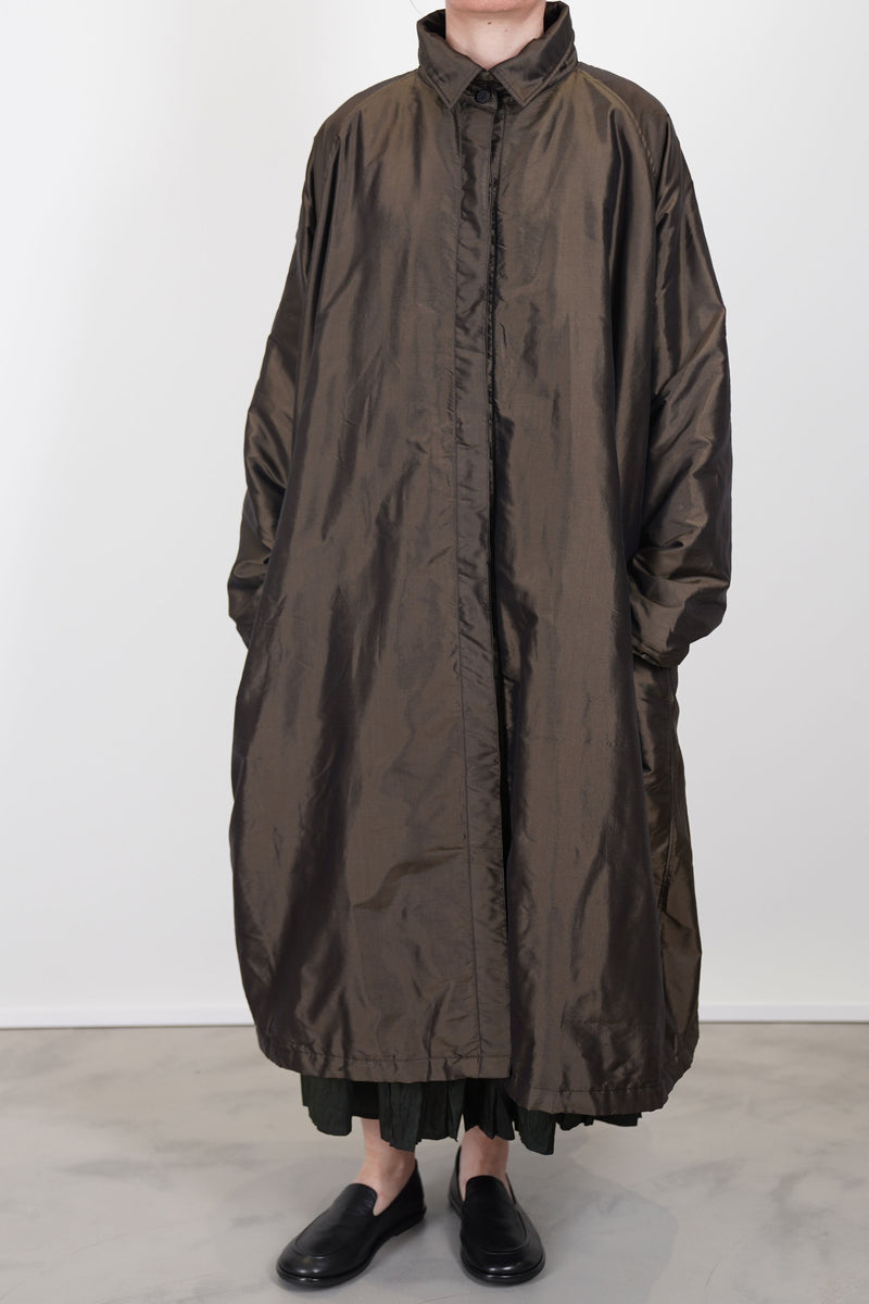 oversized coat silk moss