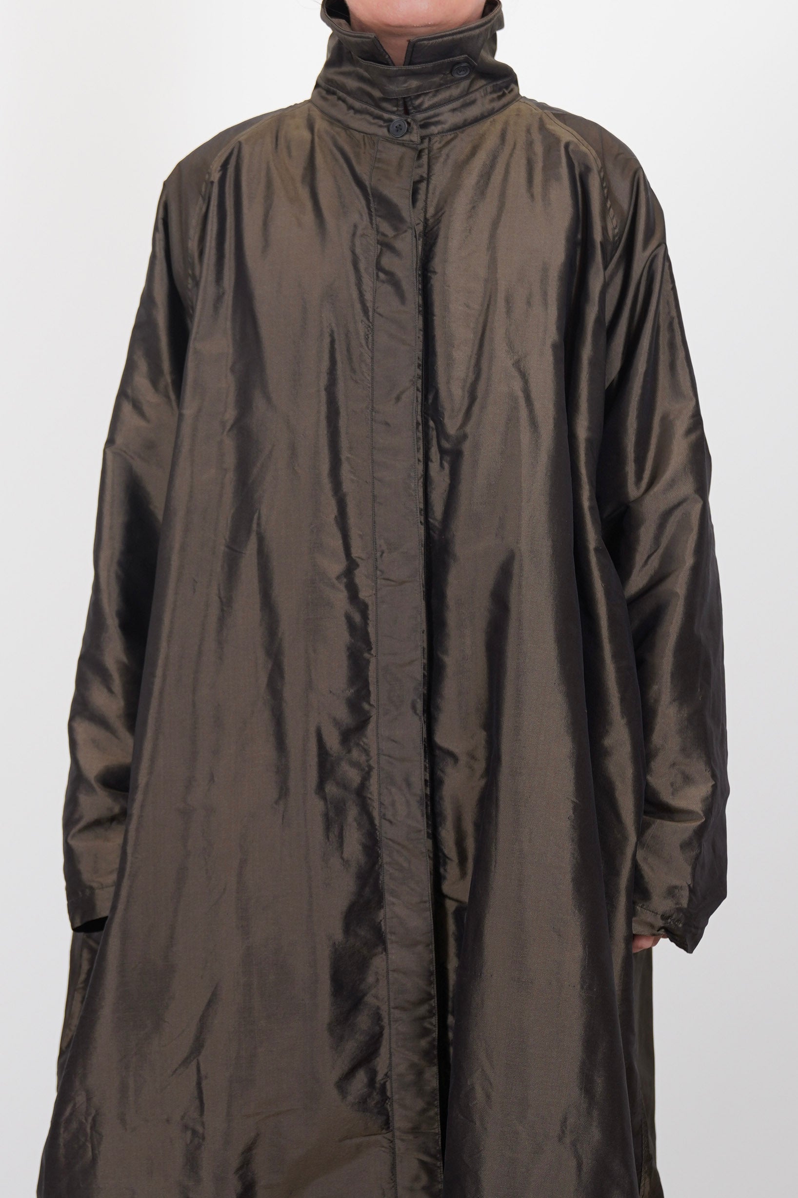 oversized coat silk moss