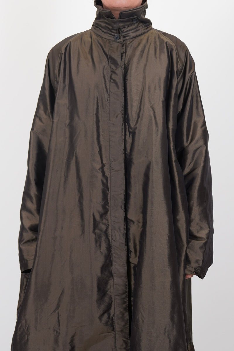 oversized coat silk moss