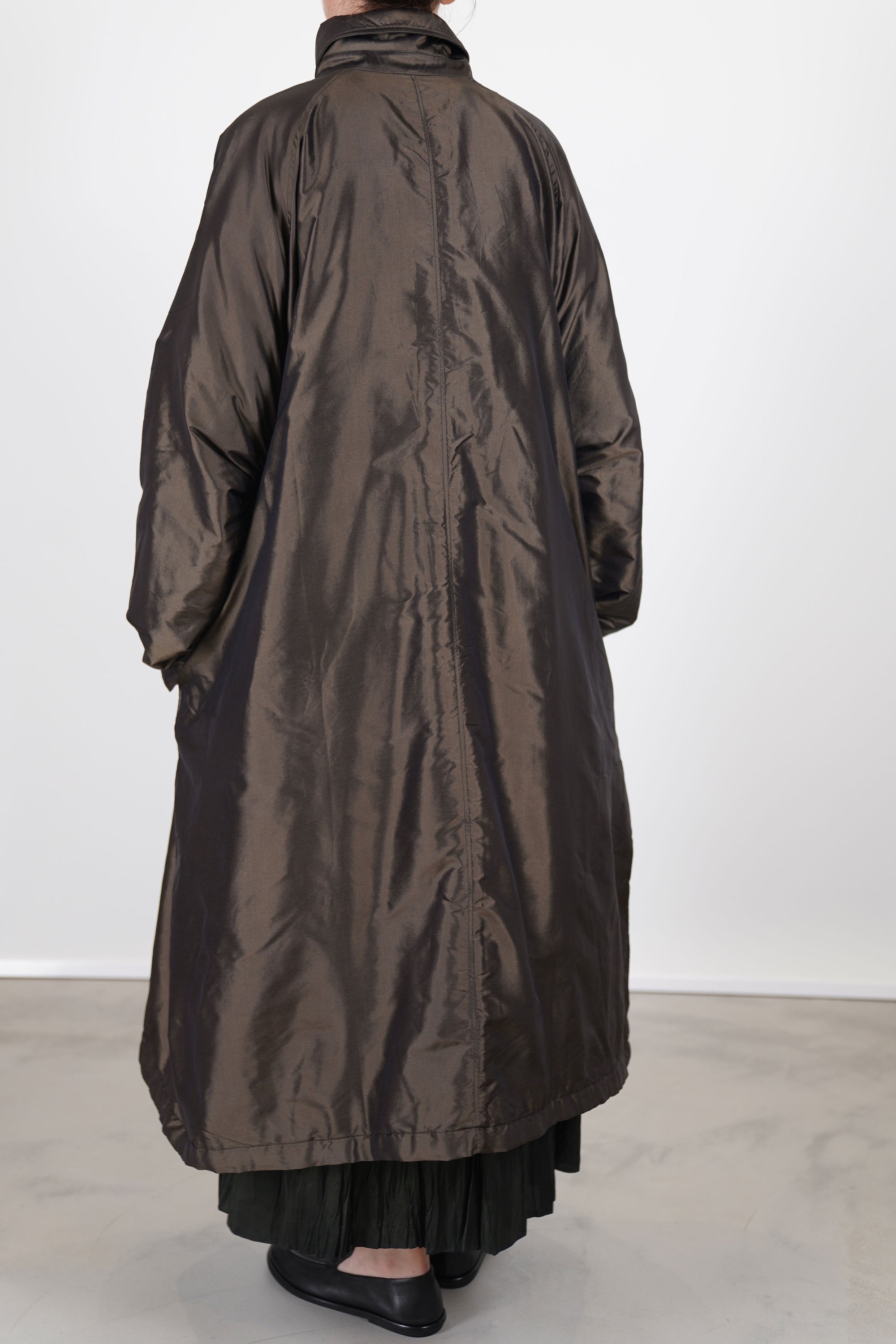 oversized coat silk moss