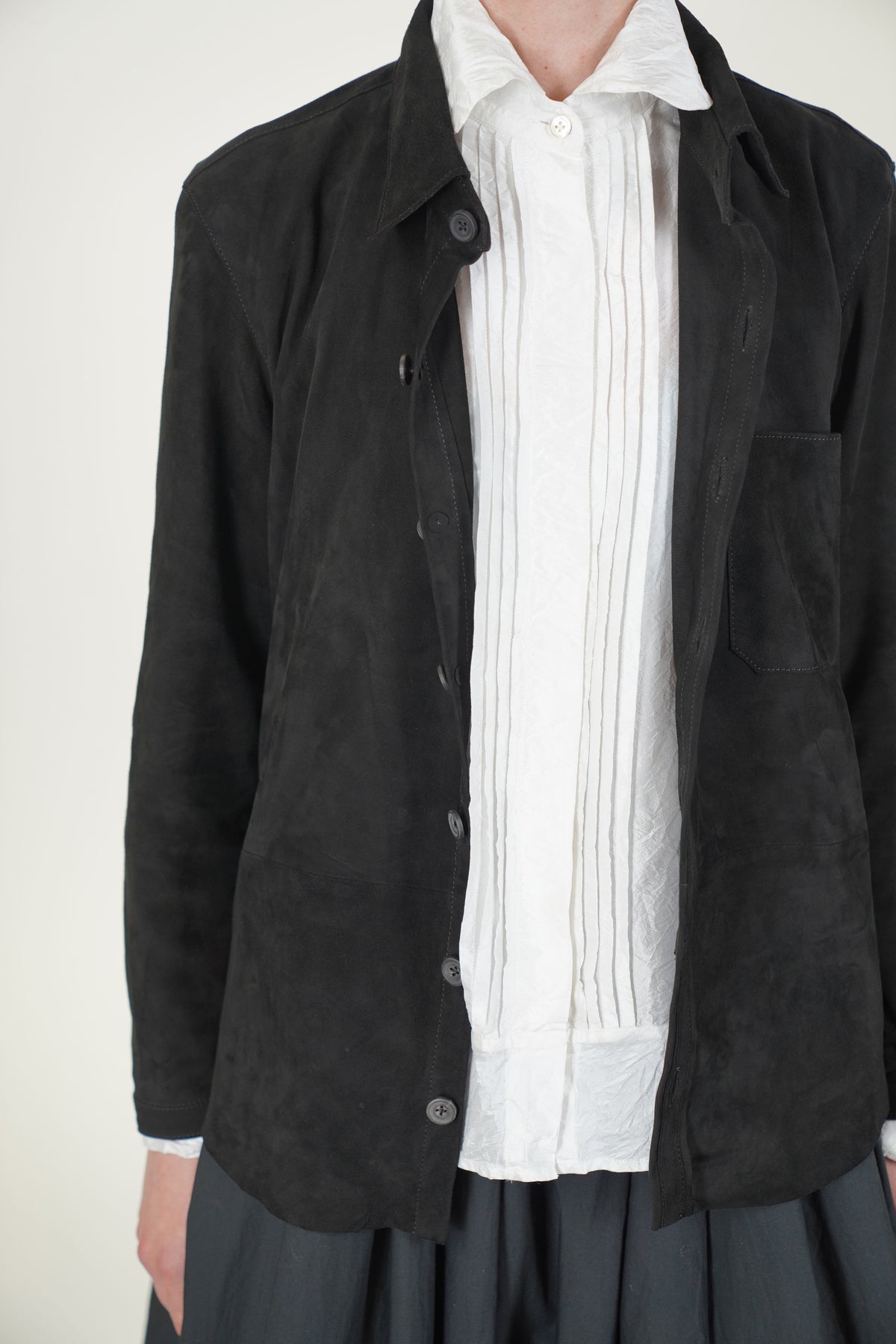 shirt suede leather black