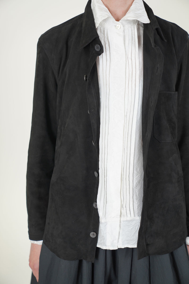 shirt suede leather black
