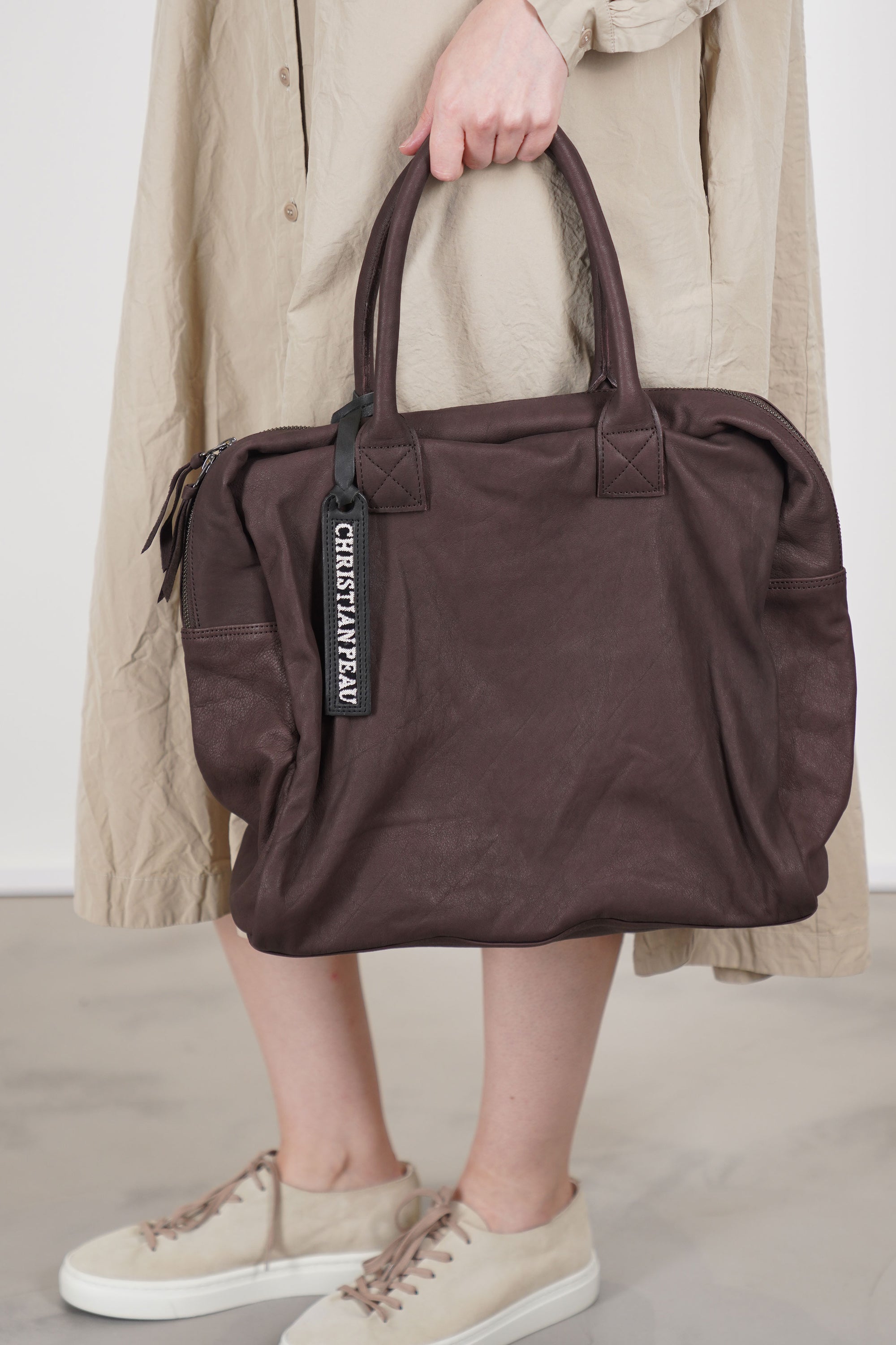 soft leather bag dark brown