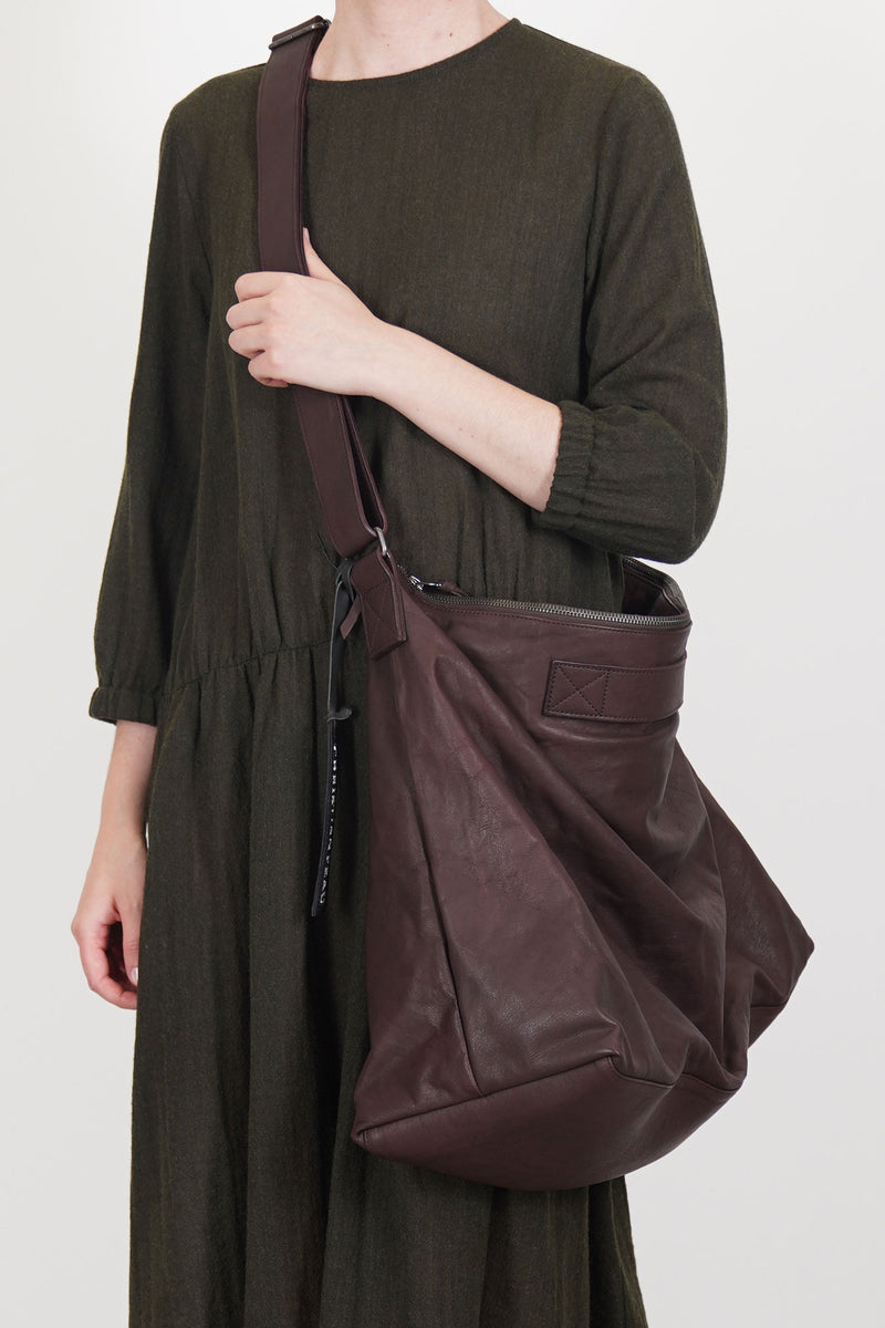 soft leather large bag dark brown