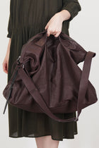 soft leather large bag dark brown