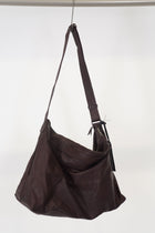 soft leather large bag dark brown