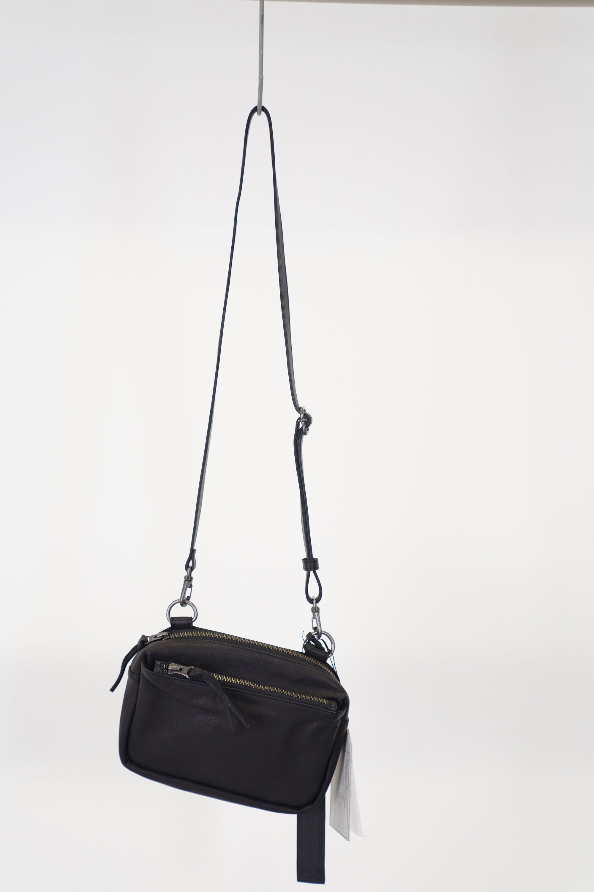 soft leather small shoulder bag black