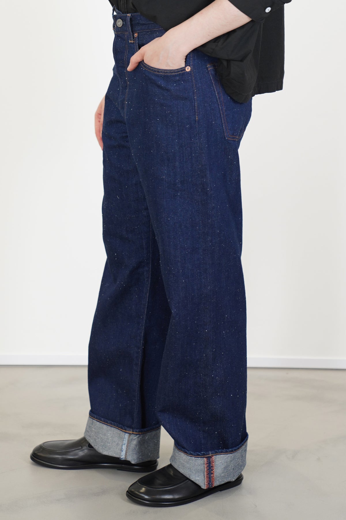 c.t.l. wide straight denim pants washed indigo