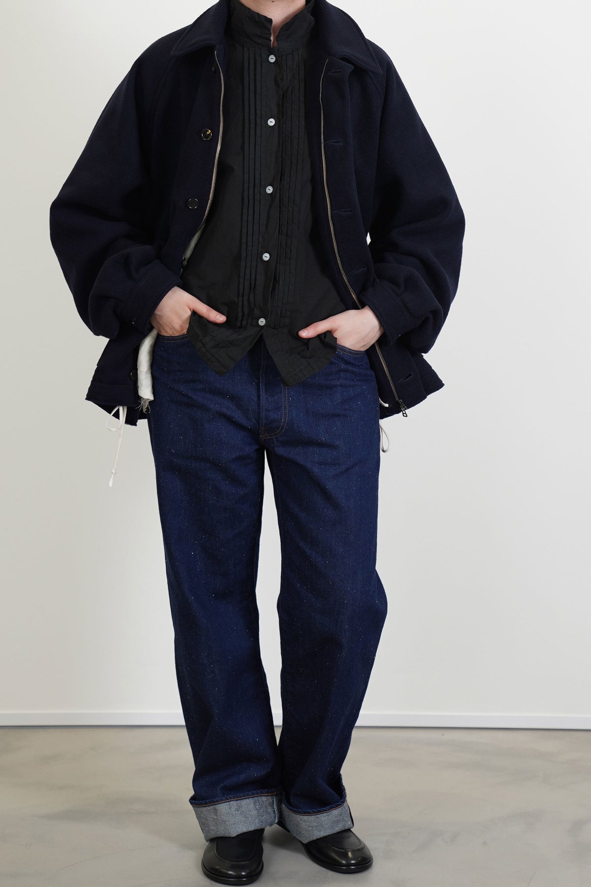 cashmere endroll swing jazz jacket perfect blue