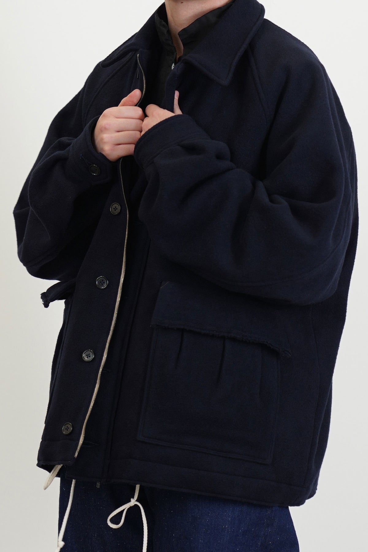 cashmere endroll swing jazz jacket perfect blue