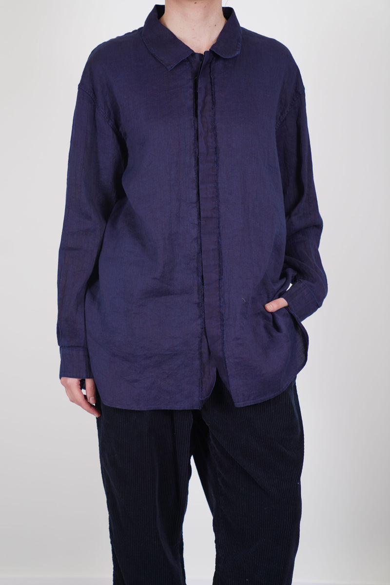 champetre bouquet shirt cotton hemp authentic indigo