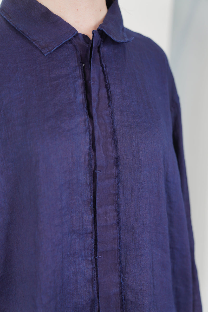 champetre bouquet shirt cotton hemp authentic indigo