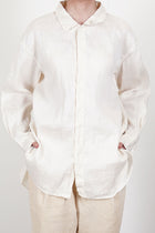 champetre bouquet shirt cotton hemp ecru