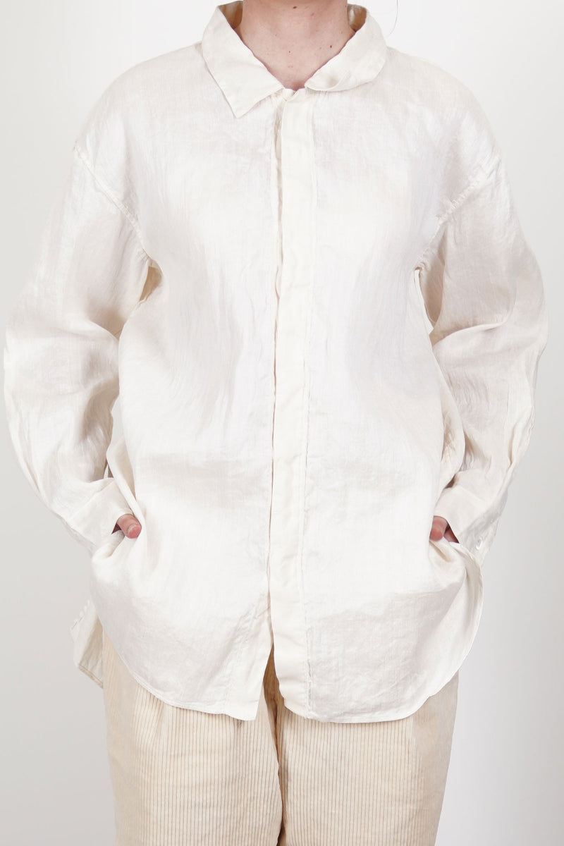 champetre bouquet shirt cotton hemp ecru