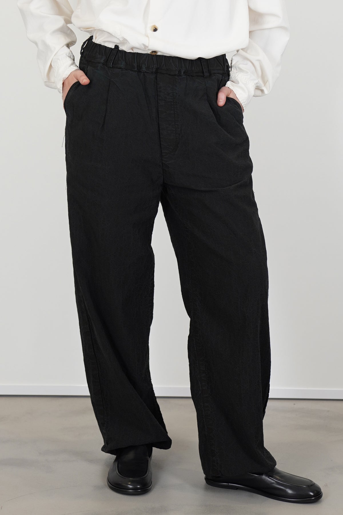 leaf vein cozy pants verdure indigo