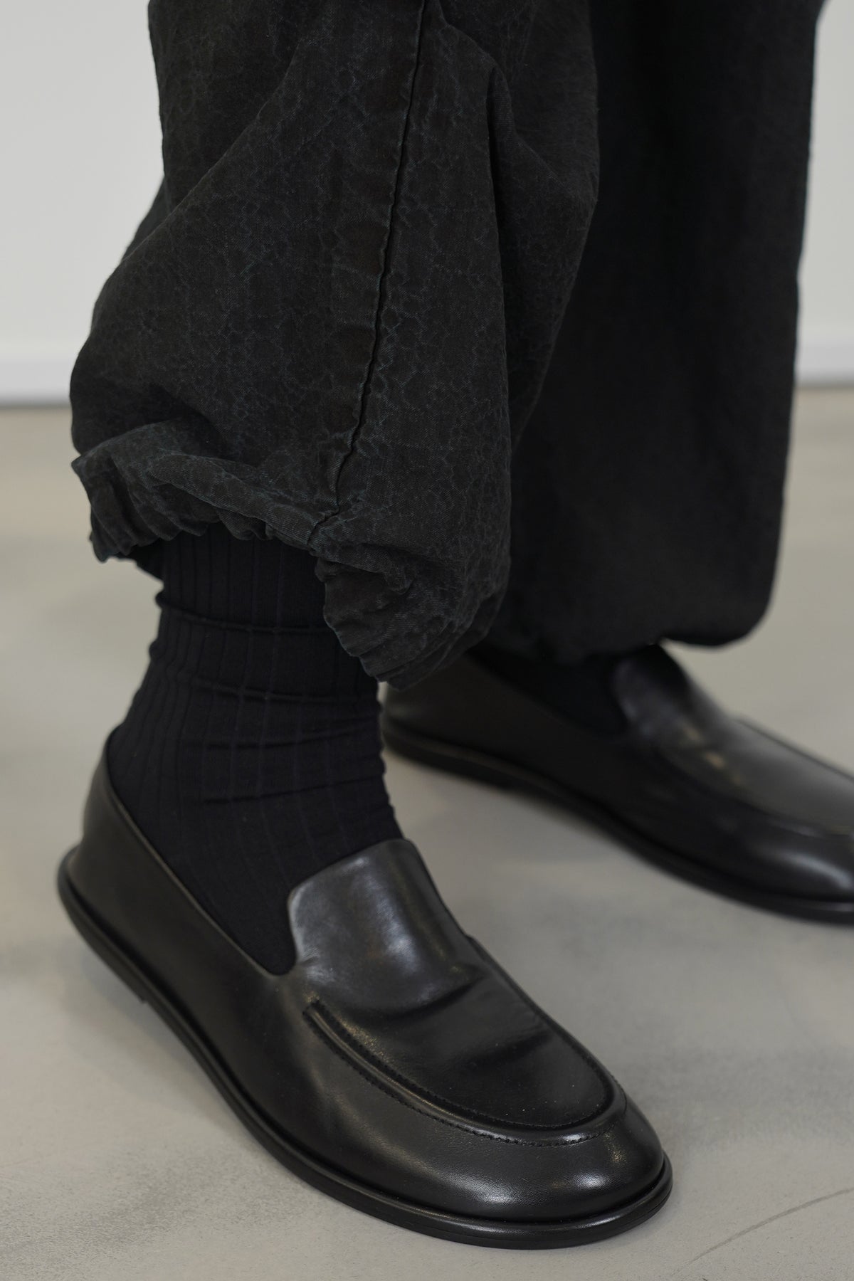 leaf vein cozy pants verdure indigo