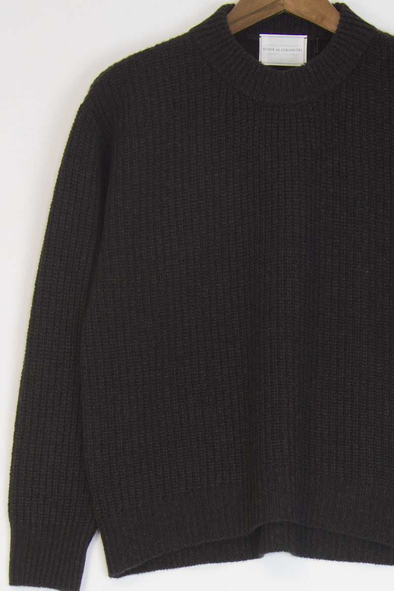 wool cashmere sweater kate charcoal brown