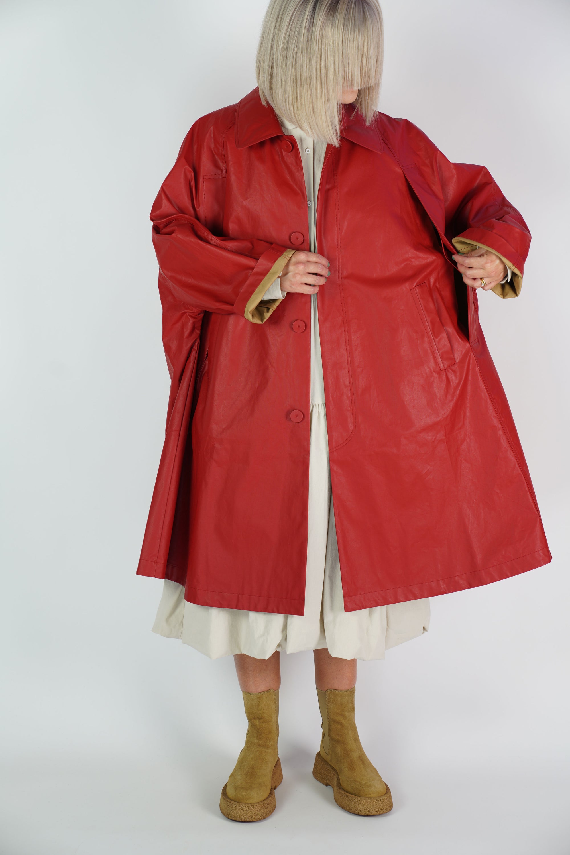 coat cameron vermilion red