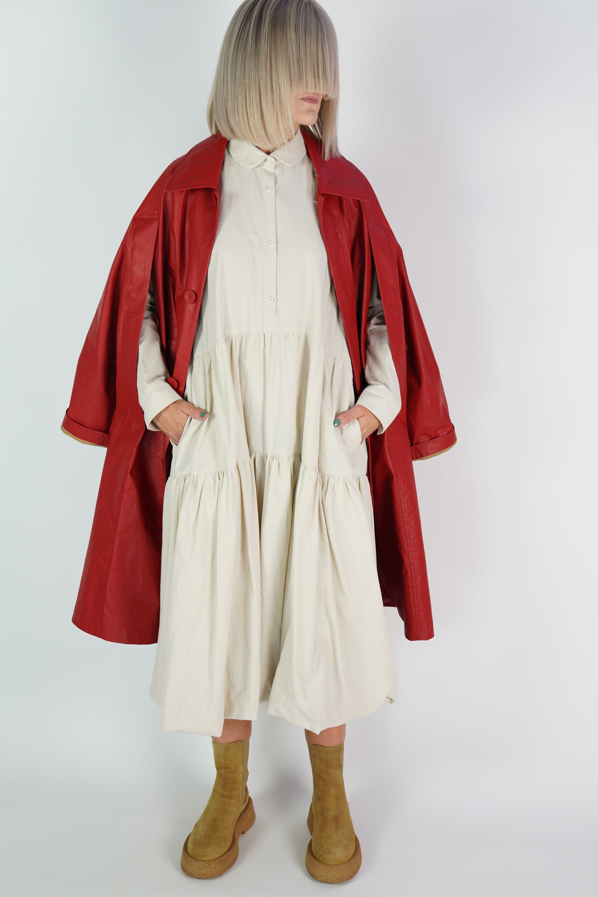 coat cameron vermilion red
