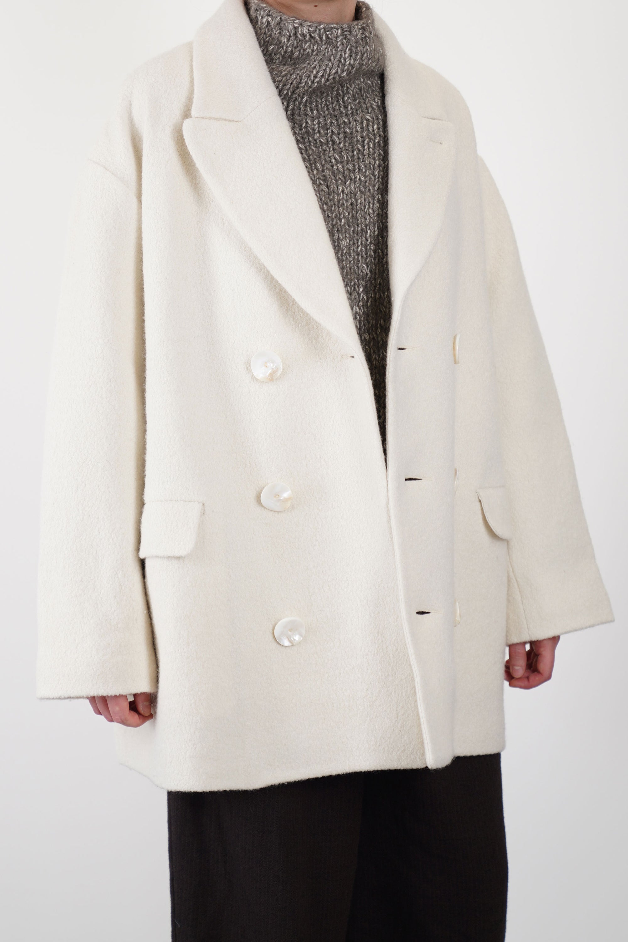 coat claus boiled wool ecru