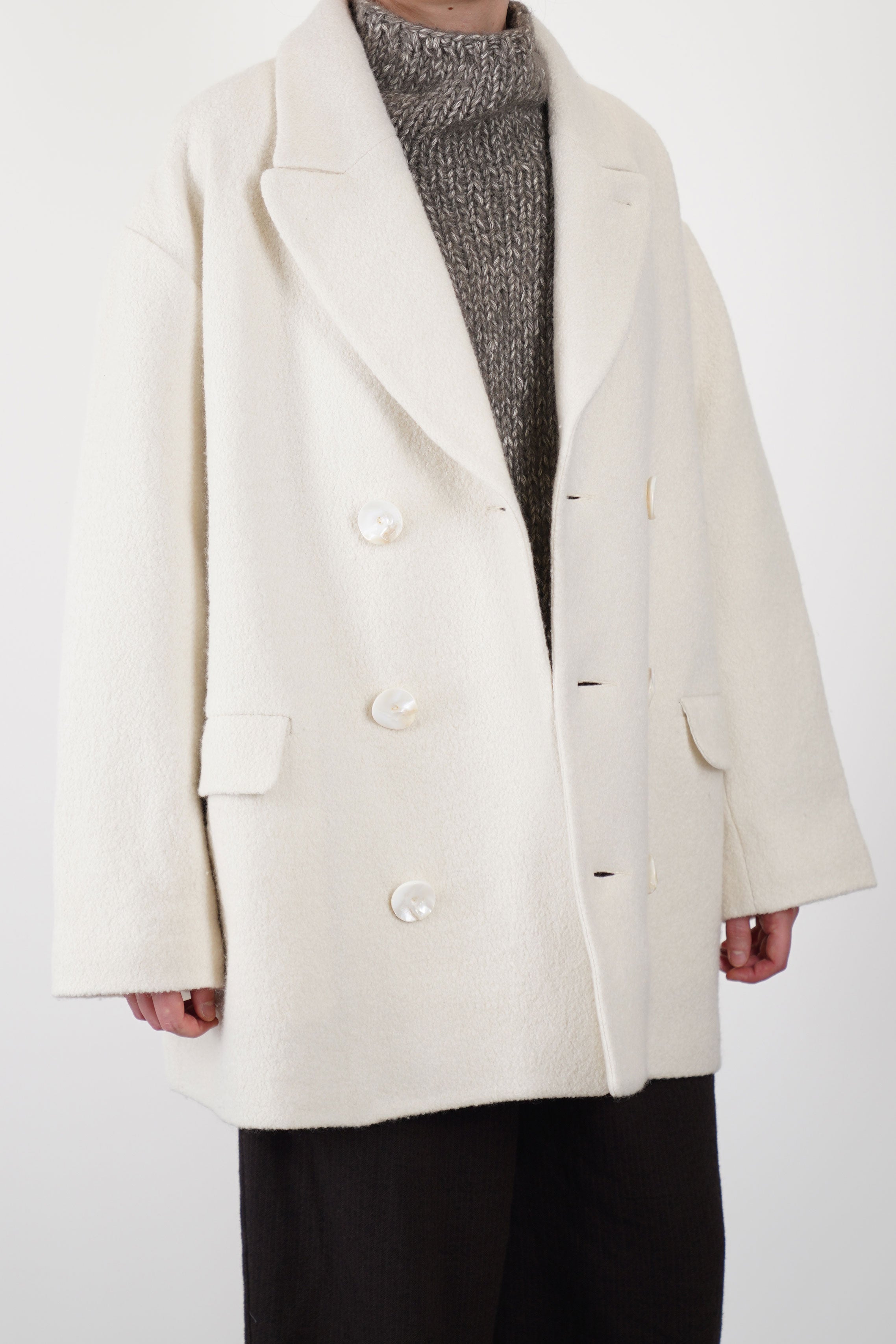 coat claus boiled wool ecru