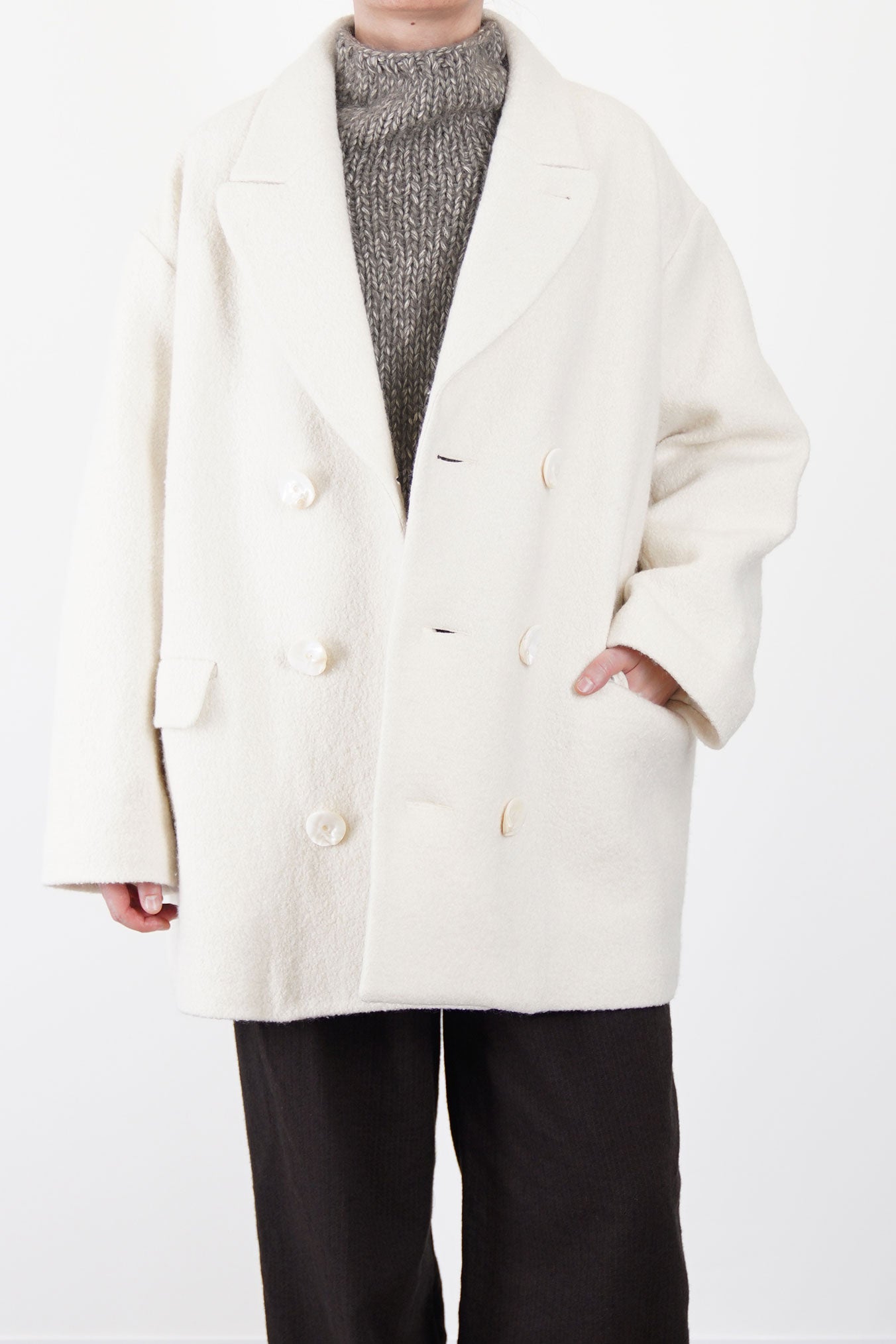 coat claus boiled wool ecru