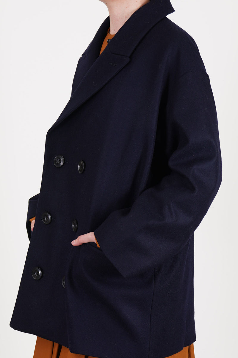 coat claus loden wool dark navy