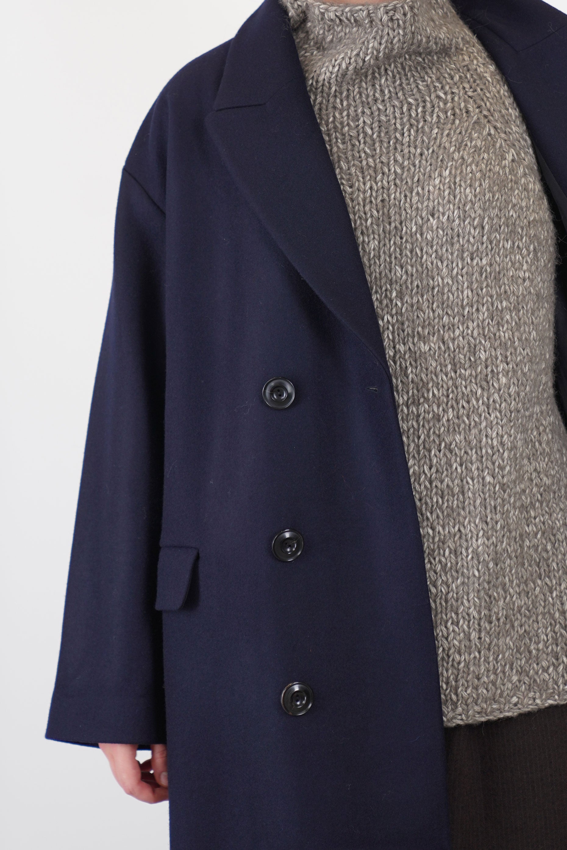 coat claus loden wool dark navy