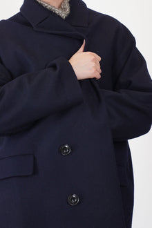 coat claus loden wool dark navy