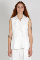 cotton linen waistcoat gertrude off-white