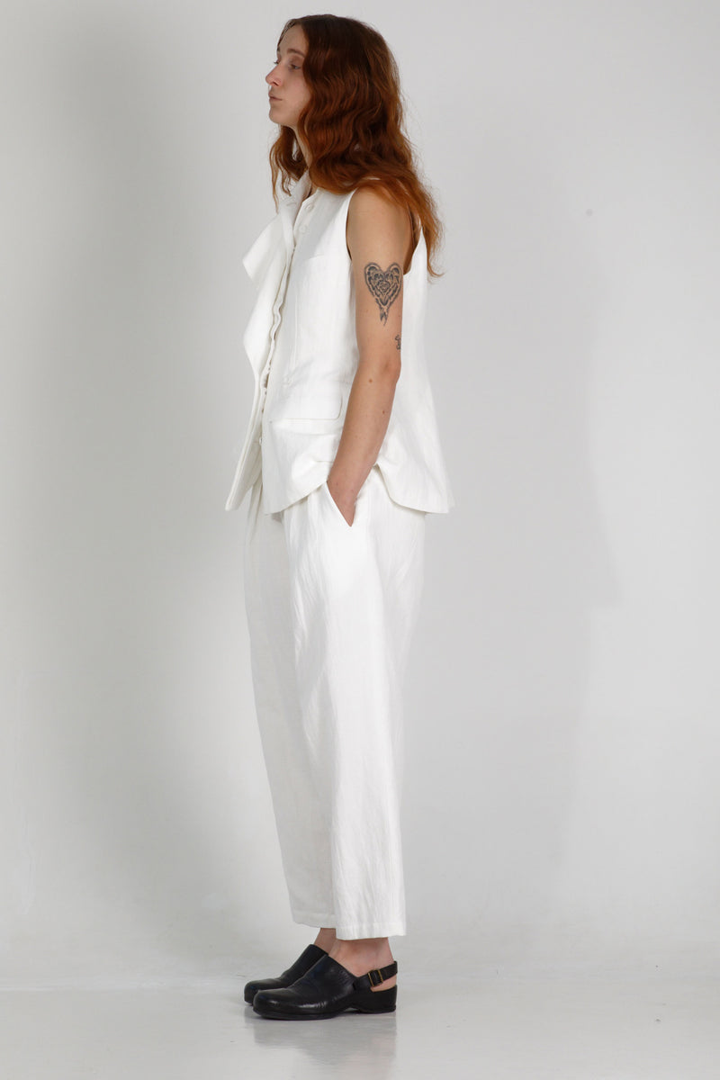 cotton linen waistcoat gertrude off-white