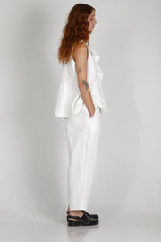 cotton linen waistcoat gertrude off-white