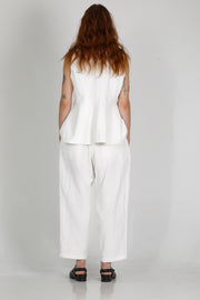 cotton linen waistcoat gertrude off-white