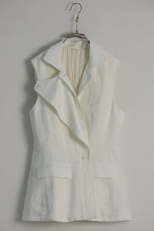 cotton linen waistcoat gertrude off-white