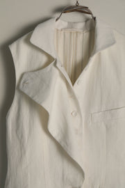 cotton linen waistcoat gertrude off-white