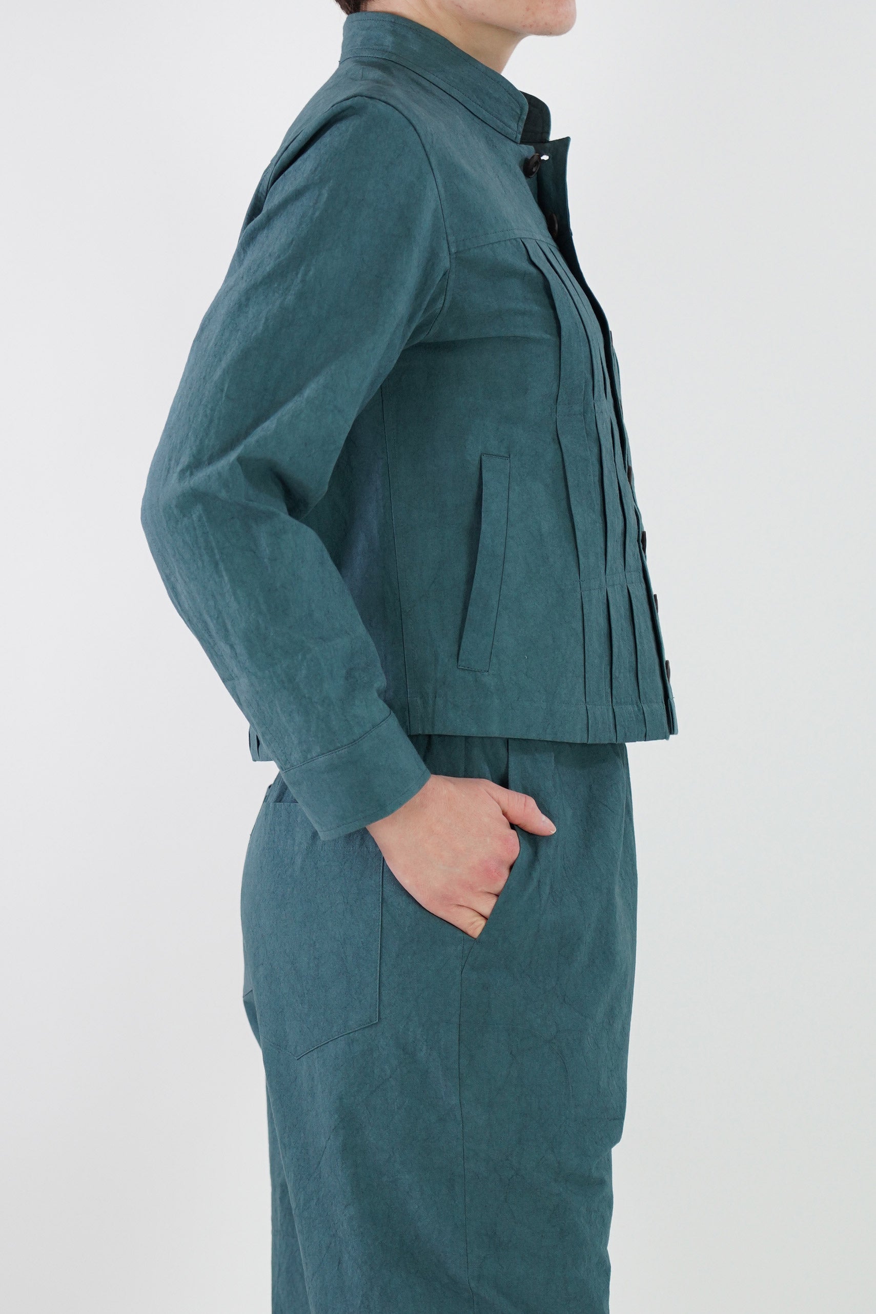 cropped jacket gilda smoke blue