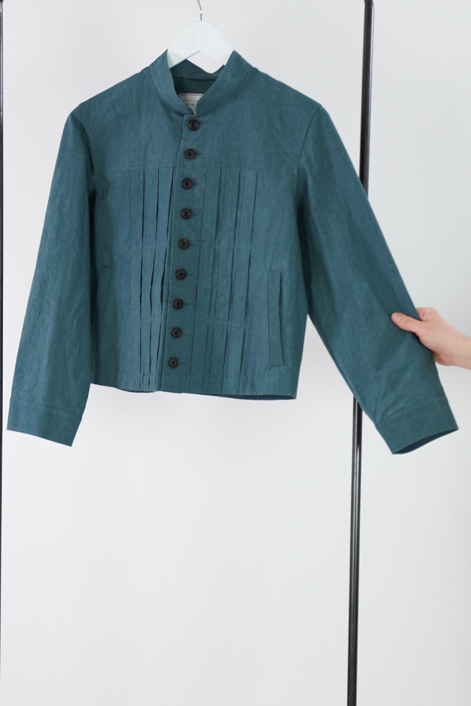 cropped jacket gilda smoke blue