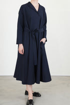 dress daisy wool cotton dark navy