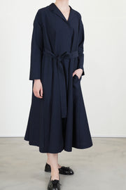 dress daisy wool cotton dark navy